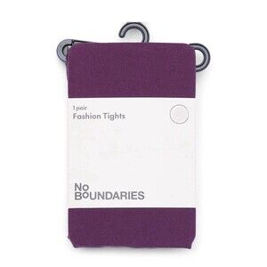 No Boundaries Purple Medium Junior Sheer Fashion Tights elegant look semi-opaque